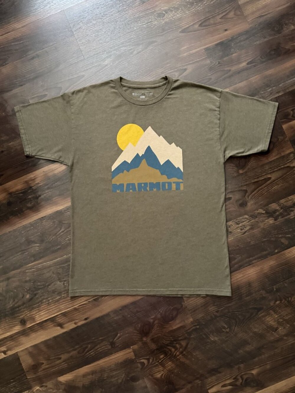 Marmot "Tower Logo" UpCycle Eco T-Shirt - Heathered Olive - Size L